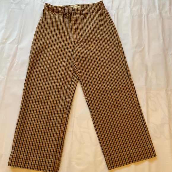 Madewell Plaid Slim Emmet Wide Leg Crop Pants Size 28 - Picture 3 of 15